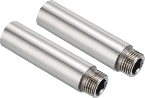 PATIKIL Brazo de extensión de cabezal de ducha, paquete de 2 unidades de rosca macho a hembra de acero inoxidable G1/2 macho a hembra de 3.150 in de