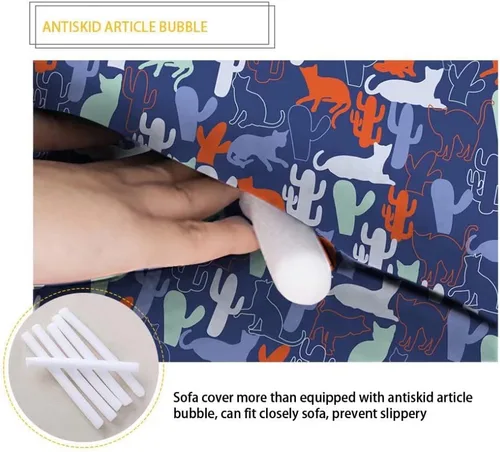 Miniatura 5 de GOSTONG Funda de sofá con estampado de telarañas de murciélago para Halloween, funda elástica para sofá, protector de muebles para sala de estar