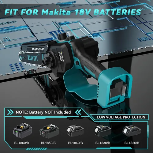 Miniatura 2 de Mini motosierra inalámbrica de 6 pulgadas para batería Makita de 18 V, motosierra pequeña de mano sin escobillas con engrasador automático