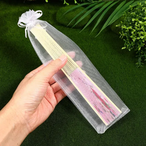 Miniatura 2 de Toddmomy 50 bolsas de organza con cordón para abanicos de mano, bolsas de organza blanca con cordón para dulces, joyas, fiestas, recuerdos de boda
