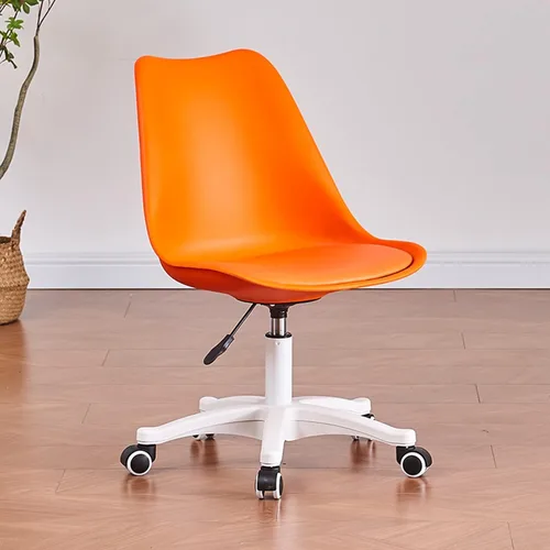 Miniatura 9 de Silla de escritorio transparente, silla de oficina de acrílico sin brazos con ruedas, giratoria de 360° y silla de tocador de altura ajustable