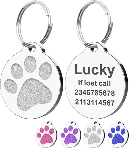 Miniatura 8 de Etiquetas para perros personalizadas para mascotas, etiquetas de nombre para perro, etiqueta para perro personalizada grabada con cualquier nombre