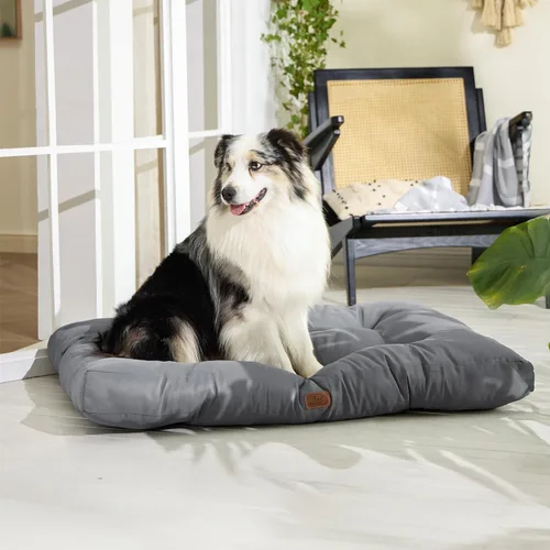 Miniatura 7 de Bedsure Camas para Perros de Tamaño Grande - Colchón de Cama para Mascotas Lavable con Tela Oxford, Cojín de Almohada para Mascotas para Jaula, Gris