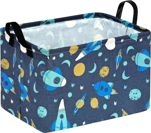 Miniatura 27 de MAIZMZ Cesta de almacenamiento rectangular vacía, organizador de almacenamiento impermeable de béisbol, cestas plegables con asas para mujeres
