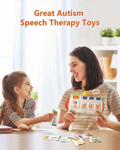 Miniatura 7 de Tarjetas flash de ortografía y habla para niños pequeños de 3 a 8 años, terapia del habla con 107 palabras visuales, juguetes sensoriales para niños