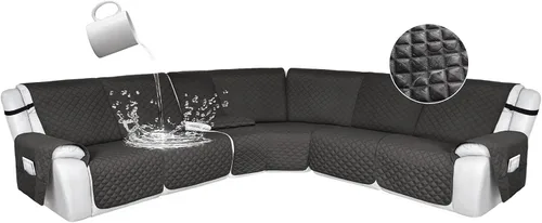 Miniatura 166 de HDCAXKJ Fundas de sofá seccional reclinable 100% impermeable, forma de L, funda de sofá reclinable lavable acolchada suave para mascotas, perro
