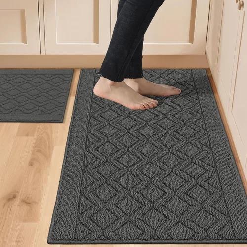 Miniatura 50 de COSY HOMEER Tapete de cocina antideslizantes, absorbentes para el piso, alfombra de cocina lavable, tapete de pie para fregadero, alfombra de Beige