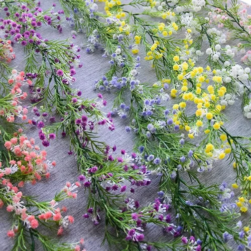 Miniatura 6 de Gypsophila - Guirnalda de flores artificiales de 5.5 pies, flores de imitación de aliento de bebé, vid de tacto real para colgar en el arco de boda
