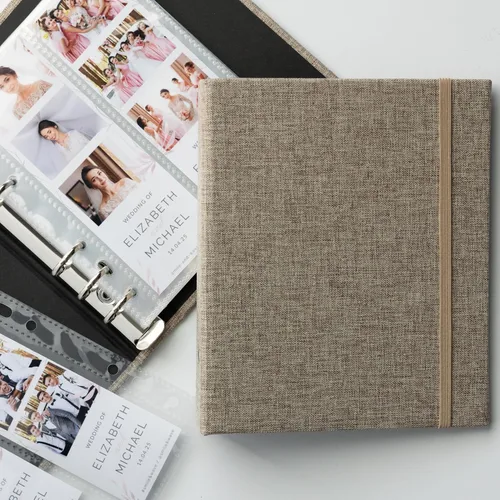 Miniatura 29 de Álbum de fotos de cabina de fotos - Cuaderno con purpurina de 6 anillas, carpeta brillante con 20 fundas para fotos de 2x6 - Se adapta a 80 tiras