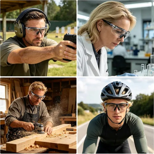 Miniatura 8 de TICONN Gafas de seguridad antivaho para hombres y mujeres, gafas protectoras ANSI Z87.1 a prueba de rayones con brazos ajustables y protección UV