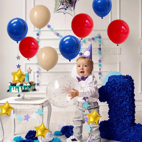 Miniatura 9 de Kit de arco de guirnalda de globos rojos y azules, azul marino, azul oscuro, globos rojos, globos neutros rubor, para cumpleaños, boda, aniversario