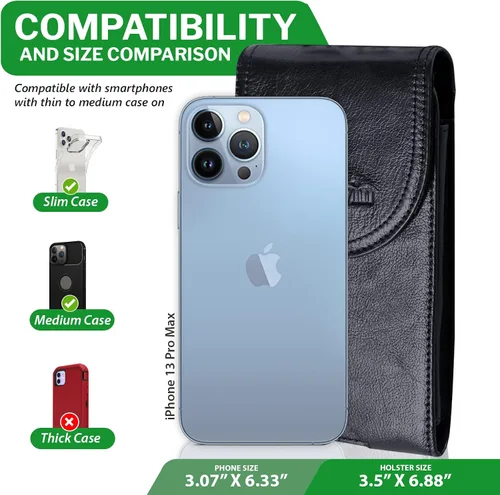 Miniatura 2 de Funda de cuero para caminar al aire libre para iPhone 17 Pro Max 16 Plus 15 Plus Samsung Galaxy S25 Ultra A15, funda para cinturón con clip