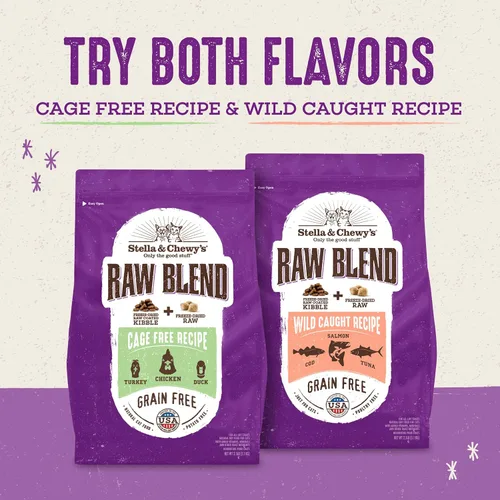 Miniatura 8 de Stella & Chewy's Raw Blend Premium Kibble - Comida para gatos sin granos, comidas ricas en proteínas, receta de pescado capturado en la naturaleza