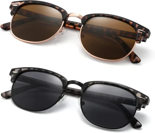 Miniatura 8 de Paquete de 2 lentes de lectura para hombres y mujeres, lentes de lectura vintage con lente completa, lentes de aumento para exteriores,