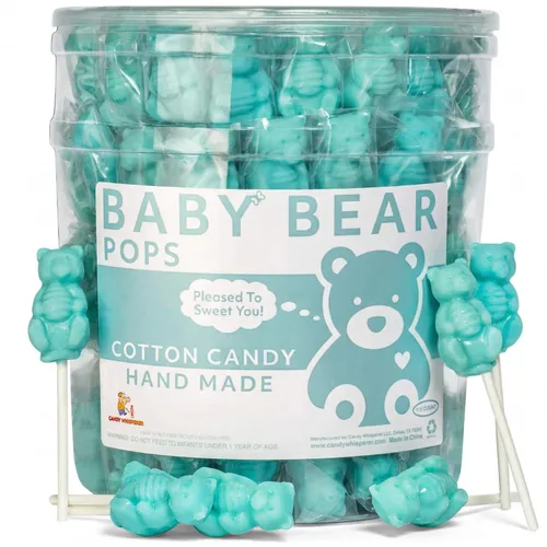 Miniatura 7 de Pink Bear Pops Lollipop Suckers: caramelos de oso bebé envueltos individualmente en un palo por Espeez - Bubble Gum Bears (24 unidades)