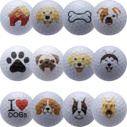 GBM - Pelotas de golf novedosas para amantes de los perros, pelotas de golf divertidas con temática de perros para golfistas, amantes de las