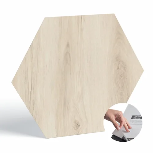 Miniatura 10 de Lucida Surfaces BaseCore HEX - Suelo hexagonal de vinilo gris, 5.75 pulgadas, autoadhesivo, texturizado, moderno, azulejos de despegar y pegar