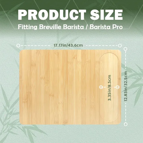 Miniatura 6 de Deslizador de electrodomésticos de bambú de gran tamaño mejorado para máquina de café espresso Breville Barista 870/878 – Bandeja deslizante debajo
