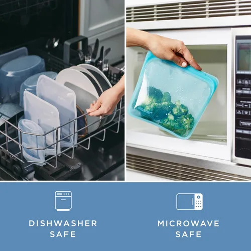 Miniatura 4 de Stasher Silicone Reusable Storage Bag, Sandwich Bag, Reusable Freezer Bags, Microwave, Dishwasher, Oven Safe, Sous Vide, Lunch Container, Eco