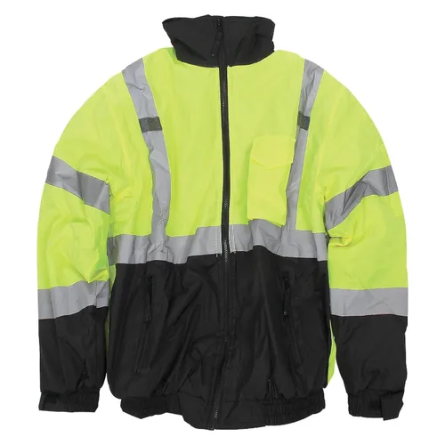 Chaqueta Hi-Vis Deluxe para clima frío - ANSI CL2 - Chaqueta reflectante de seguridad para áreas de trabajo, construcción y alto tráfico