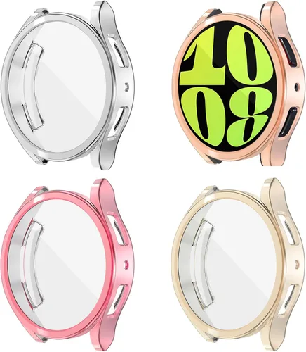 Miniatura 19 de (Paquete de 4) Funda Protectora de Pantalla Compatible para Samsung Galaxy Watch 6 de 40 mm (Versión 2023) Funda de Silicona Protectora Completa
