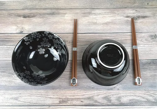 Miniatura 4 de JapanBargain 4689 - Juego de 2 cuencos y palillos de porcelana japonesa, cuencos de arroz y tazones de sopa, caja de regalo, fabricado en Japón
