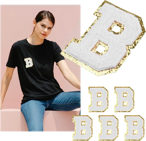 Kare & Kind Parches de letras termo-adhesivas – Parches bordados de felpilla del alfabeto A-Z – Para coser o planchar para ropa, camisas, uniformes,