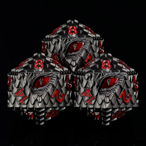 Miniatura 9 de 1 dado de metal D20 DND – Dados poliédricos gigantes metálicos de 20 caras, dados grandes de 1.378 in de ojo de dragón para juego de mesa