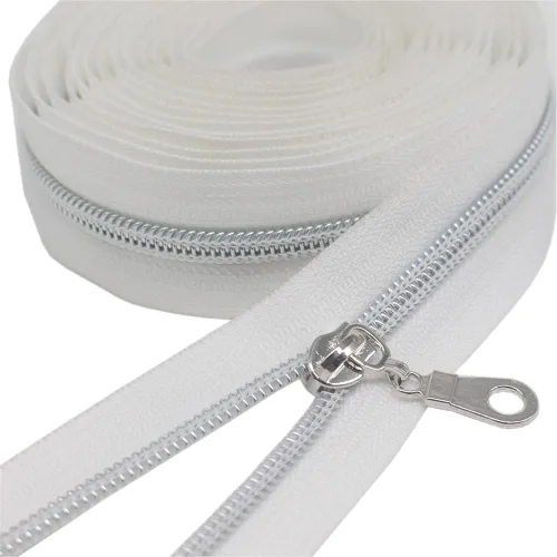 Miniatura 29 de YaHoGa #5 Cremalleras metálicas de nailon color latón antiguo de The Yard Bulk Cinta beige de 10 yardas con 25 unidades de tiradores para costura
