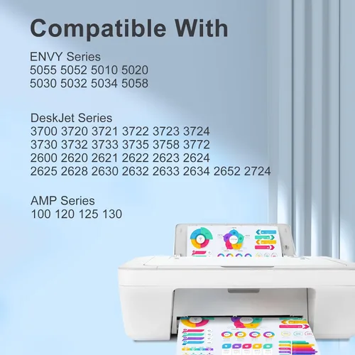 Miniatura 2 de TEINO Cartucho de tinta remanufacturado de repuesto para HP Ink 65 65XL Cartucho de tinta negro para impresoras HP Envy 5055 5052 5058 DeskJet 3755
