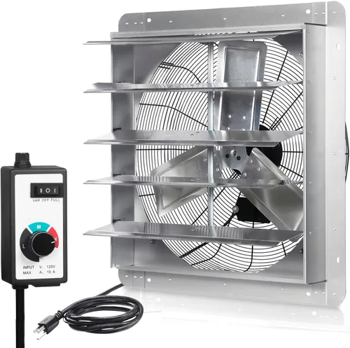 Miniatura 10 de KEN BROWN Ventilador de obturación de 18 pulgadas, ventilador de ventilación montado en la pared de alta velocidad de 2450CFM con cable