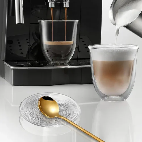 Miniatura 2 de Juego de 2 cucharas de café de cristal, soporte para cuchara de café redondo transparente para decoración de estación de café, estufa, encimera
