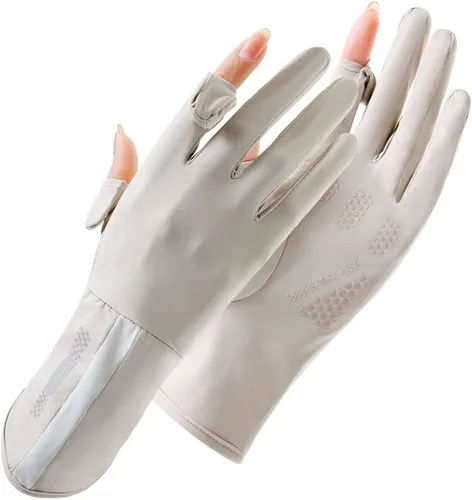 SUJAYU Guantes de protección UV, guantes de conducción para mujer, guantes UV de dedo completo, guantes de protección solar, guantes finos con luz