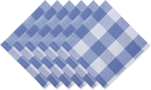 Miniatura 20 de DII Buffalo Check Collection - Juego de manteles individuales clásicos de granja, 13x19, naranja y negro, 6 piezas