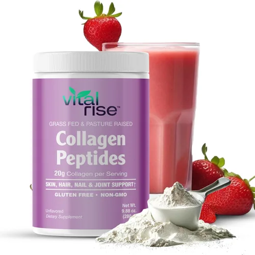 Polvo de colágeno hidrolizado de origen natural - Soporte para el cabello, la piel, las uñas y las articulaciones - Suplemento de colágeno