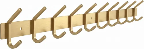 Miniatura 13 de Perchero de Abrigos Pequeño Negro Mate para Pared – Riel de Ganchos de Acero Inoxidable de 6 Pulgadas con 2 Ganchos Dobles para Abrigos