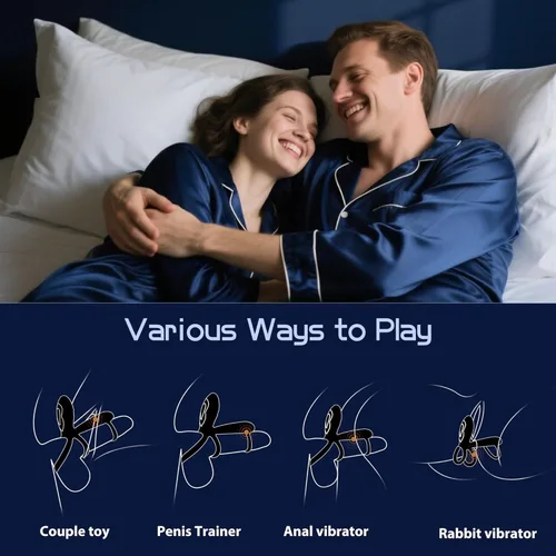 Miniatura 9 de Anillo vibratorio para el pene con estimulador de punto G de giro de 360°, anillo para el pene juguetes sexuales para parejas con 10 modos, juguete
