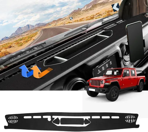 Miniatura 12 de Autorder - Tapete para salpicadero para 2007-2013 Chevy Chevrolet Silverado/GMC Sierra con dos guanteras, accesorios, cubierta de salpicadero