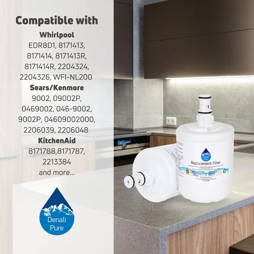 Miniatura 9 de Paquete de 2 filtros de agua de repuesto para refrigerador Kenmore/Sears 10650522101, compatible con cartucho de filtro de agua Kenmore/Sears 46-9002