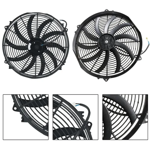 Miniatura 4 de Ventilador eléctrico para radiador de 16 pulgadas, ventilador eléctrico de 10 aspas 3000 CFM para automóvil, negro, con kit de termostato, cableado