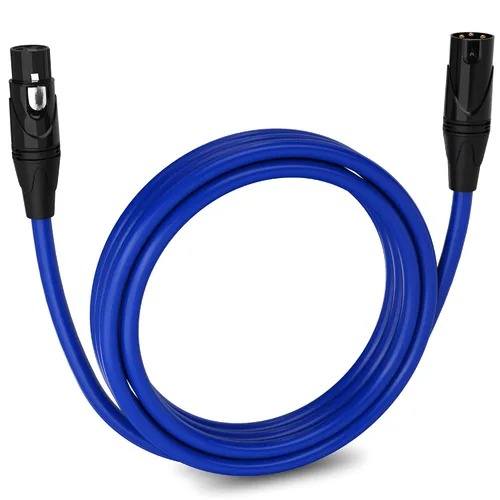 Miniatura 168 de LyxPro Cable de micrófono XLR hembra a macho de ángulo recto de 3 pines de 1.5 pies para altavoces amplificados, interfaz de audio, rendimiento