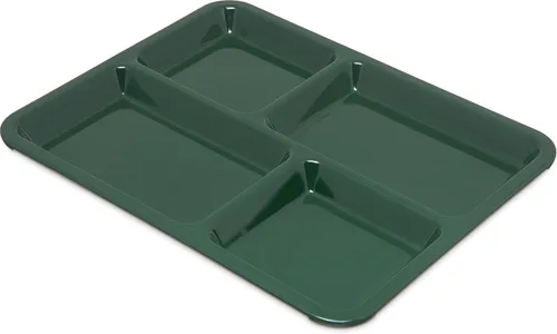 Miniatura 9 de Carlisle FoodService Products Bandeja de Cafetería / Comida Rápida para Mano Derecha de 4 Compartimentos, 8.5" x 11", Arándano Rojo Oscuro