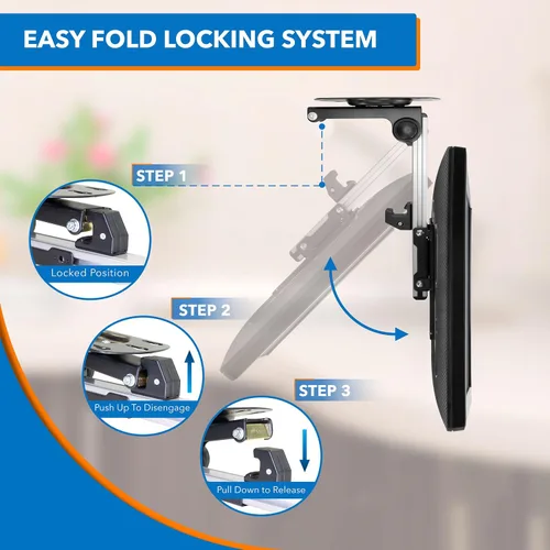 Miniatura 5 de Mount-It! Soporte para TV y monitor abatible y para gabinete y techo para cocinas, RV y espacios pequeños Para pantallas de 13–37 pulgadas VESA