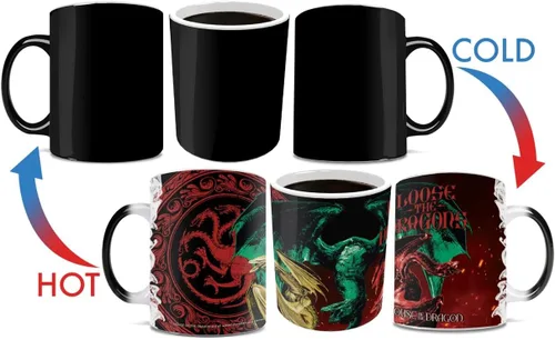 Miniatura 5 de Morphing Mugs House of Dragon – Loose The Dragons – Una taza de cerámica que cambia de color de 11 onzas – Imagen revelada cuando se añade líquido