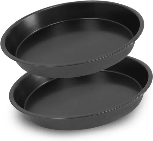 Kslong Plato de pizza de metal para horno, redondo, modelo de pizza, tienda de pizza, herramientas de horneado, antiadherentes, chasis para tartas