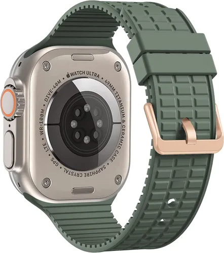 Bandiction Paquete de 2 correas de nailon resistentes compatibles con Apple Watch Ultra Band de 1.929 in 1.772 in 1.732 in 1.654 in, correas anchas