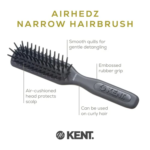 Miniatura 4 de Kent AH10G Airhedz Pro - Cepillo de pelo con pasador estrecho (pasador de grasa, gris)