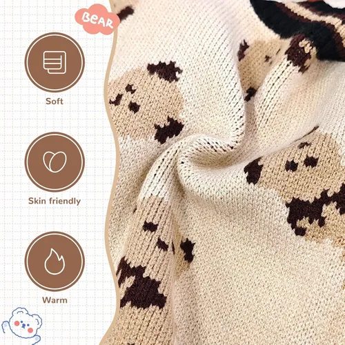 Miniatura 5 de ABRRLO Suéteres para Perros Pequeños Lindos Cárdigans de Perro con Oso Ropa para Perros Pequeños Medianos Niño Niña Cachorro Gato Cárdigan de Punto