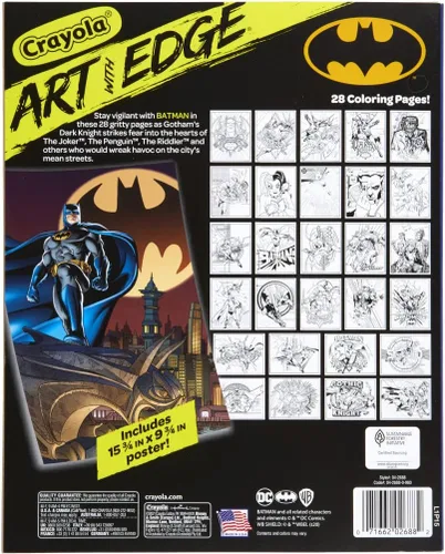 Miniatura 6 de Crayola Dibujos para colorear de Batman (28 páginas), incluye póster de Batman, colorear para adultos, regalo coleccionable