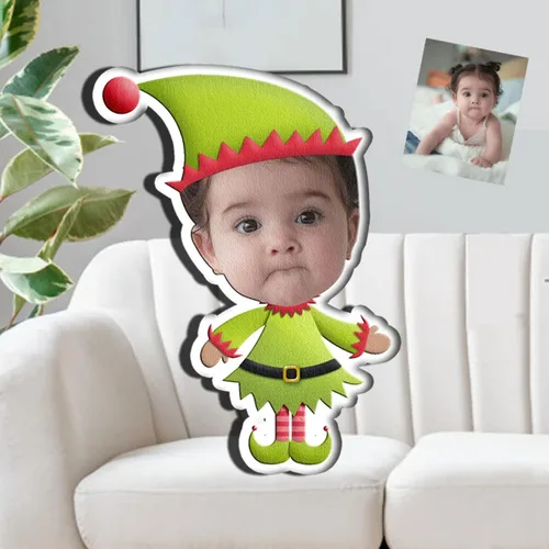 Miniatura 21 de Drawelry Almohada de Navidad con foto de cara personalizada: divertido y lindo Papá Noel animales impresión 3D retrato personalizado imagen almohada